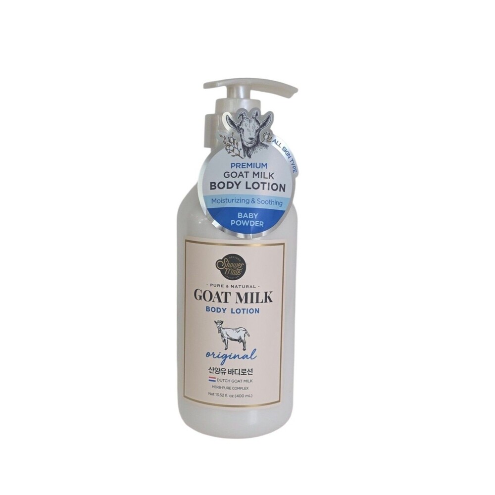 Shower Mate Goat Milk Body Lotion Original Baby Powder 13.5 Fl.oz